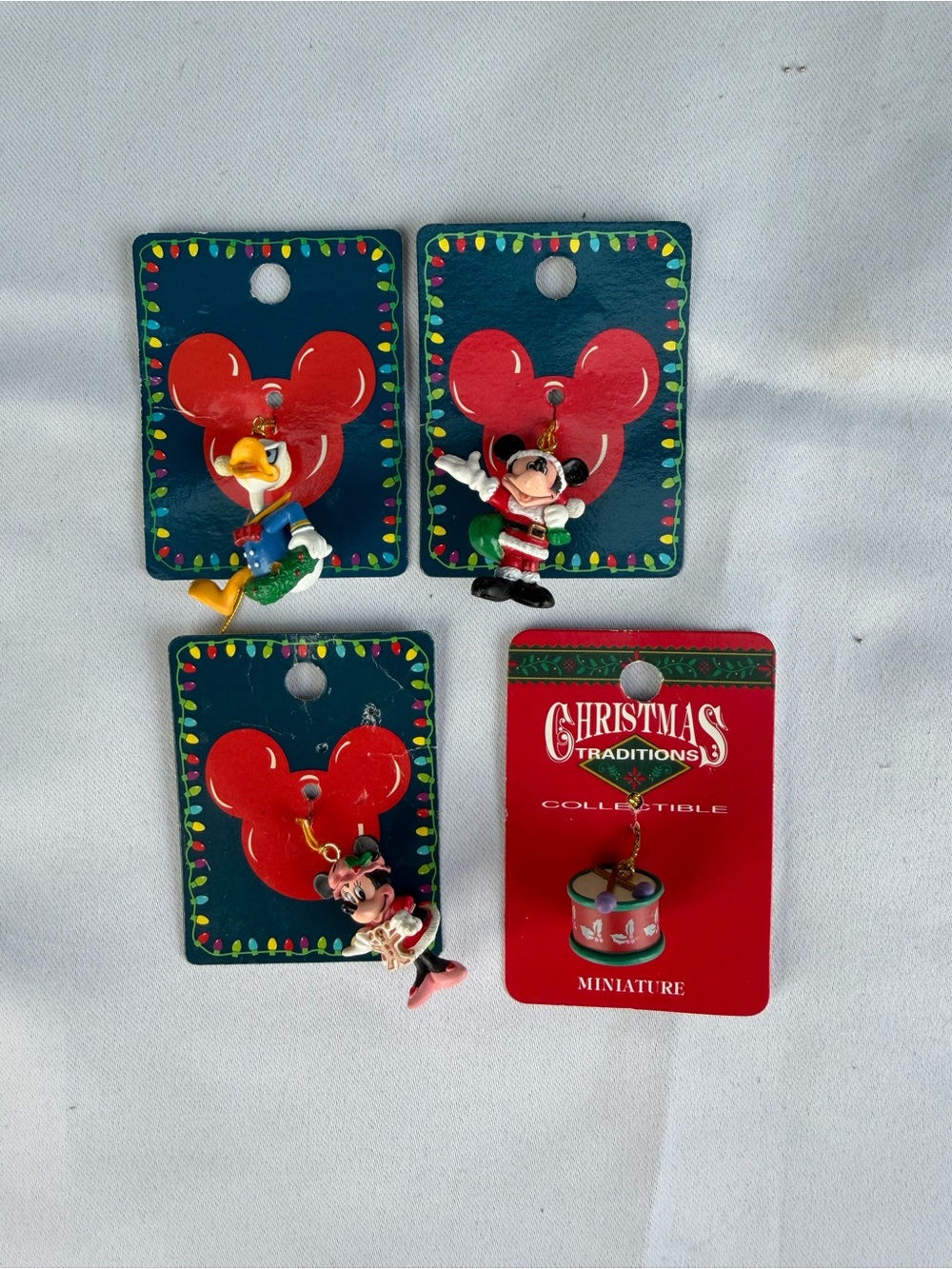 vintage Enesco Mickey Unlimited miniature Christmas ornaments